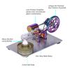 Hot Air Stirling Engine Motor Model Electricity Generator Motor with LED Bulb Six-pointed Star