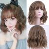 Новый парик для косплея 35 см, короткие вьющиеся волосы с челкой, синтетический парик, парик для Хэллоуина, парик для вечеринки, термостойкий для косплея