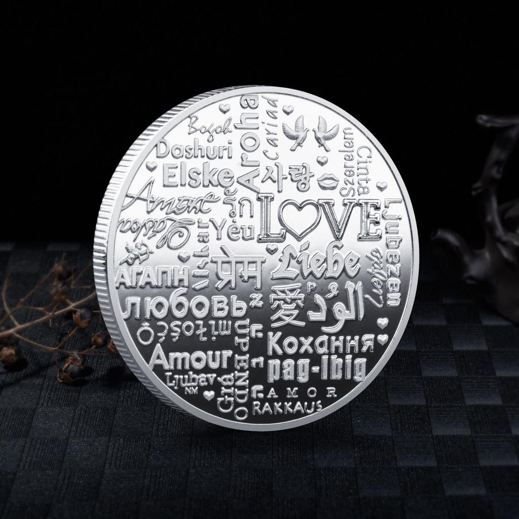 Love Wedding Rose Anniversary Collection Coin Valentine's Day Gifts Romantic Lovers Commemorative Coins ADM