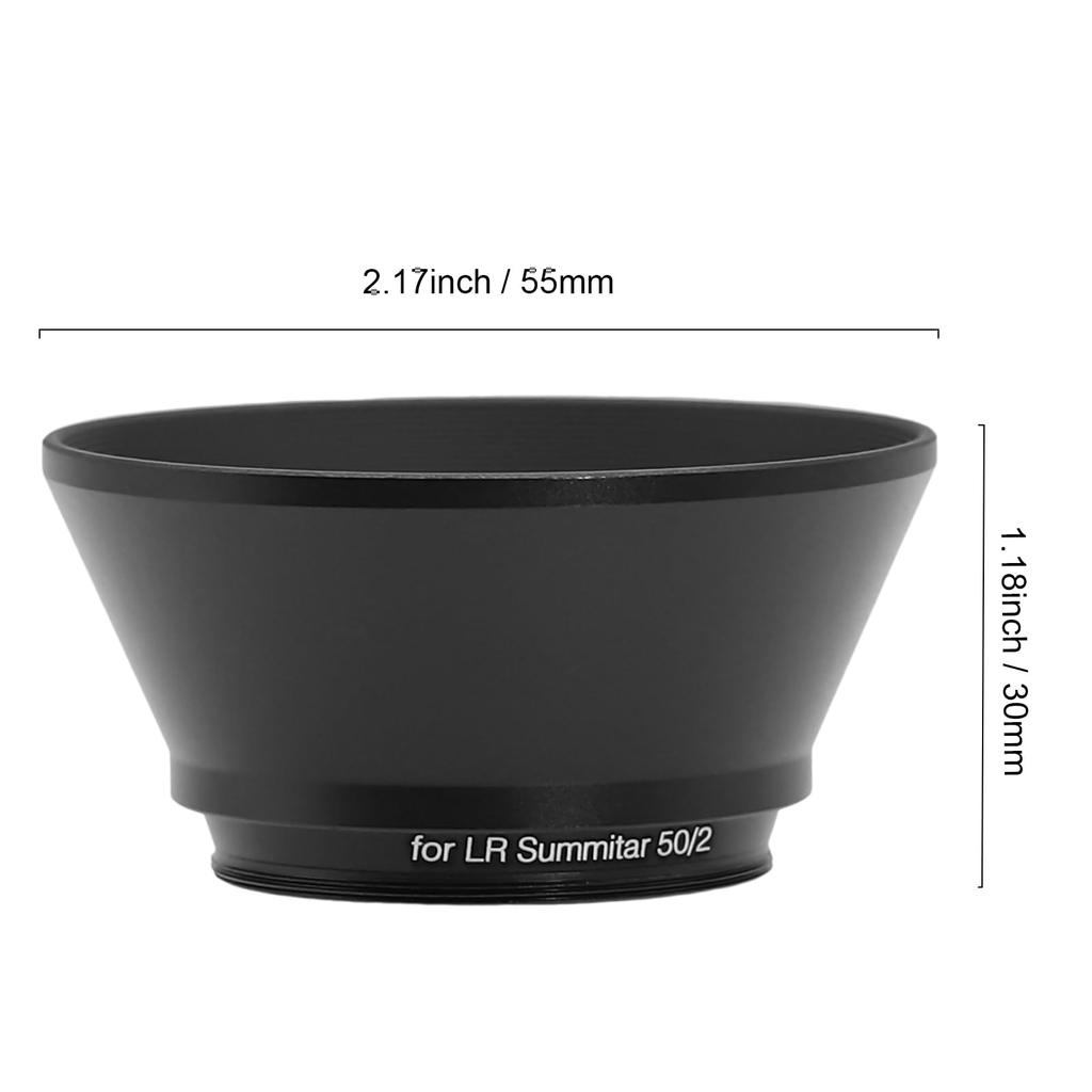 Toileum 39mm Metal Lens Hood 39mm Lens Shade Leica Summitar Compatible Screw-in (Target Lens 50/2 Lens) (Black)