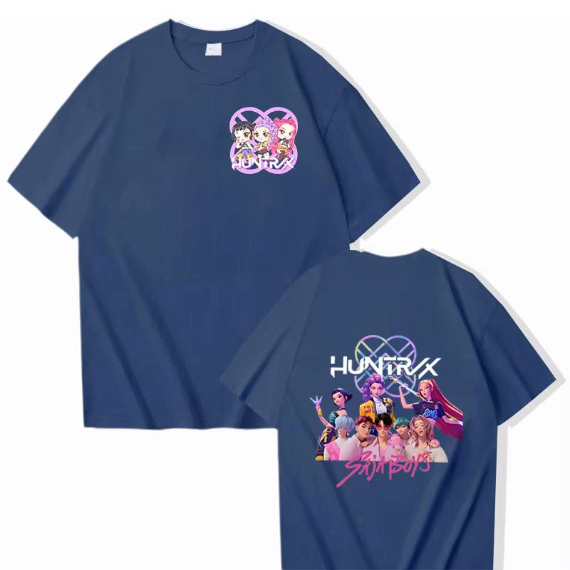 Модная футболка 16 цветов, мультяшный K-pop, принт «Элементы охотников на демонов», взрослая, трендовая, мужская мода, повседневный, большого размера, женский уличный топ
