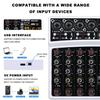 BOMGE 6-Channel DJ Audio Mixer with MP3, USB, Bluetooth, 48V Phantom Power, 5V Power Supply, and 99 DSP Echo Effects for Live Performances, Music, Kar