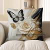 Home Decor Marble Pattern With Rose &amp; Butterfly Pillow Pattern Cushion Cover Suitable For Sofa Bedroom Car Pillow Cover