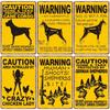Vintage Tin Art of Courtyard Dog: Garden No - Entry Warning Sign for Home Decoration