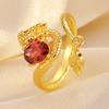 Кольцо с драконьим хвостом, женское рубиновое кольцо, нишевый дизайн, высокое чувство