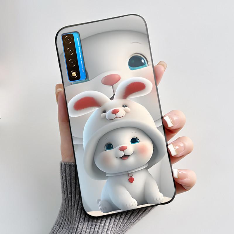 Чехол для TCL 20S 20L 20L+ 20 Pro 5G Роскошный Милый Кролик Любовь Забавный Черный Мягкий Силиконовый Чехол для Телефона для TCL20 20Pro 5G Задняя Крышка