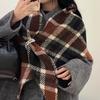 Soft Woolen Scarf Maillard Maillard Scarf Fashionable Triangular Cape Shawl  for Autumn and Winter