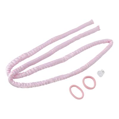 Розовый набор для завивки без нагрева Палочка для волос Удобная тканевая повязка на голову Зажимы DIY Бигуди для сна