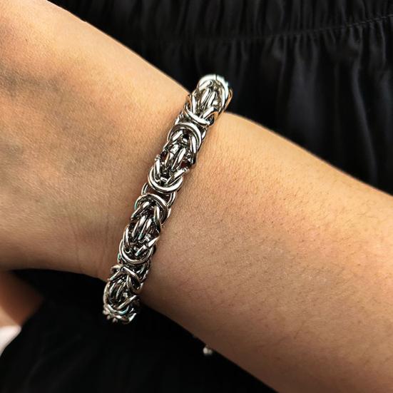 Браслет-цепочка унисекс византийский с застежкой-карабином, металлический полированный, толстый, легкий, хип-хоп, наручные украшения, шопинг, работа, вечеринка, свидание