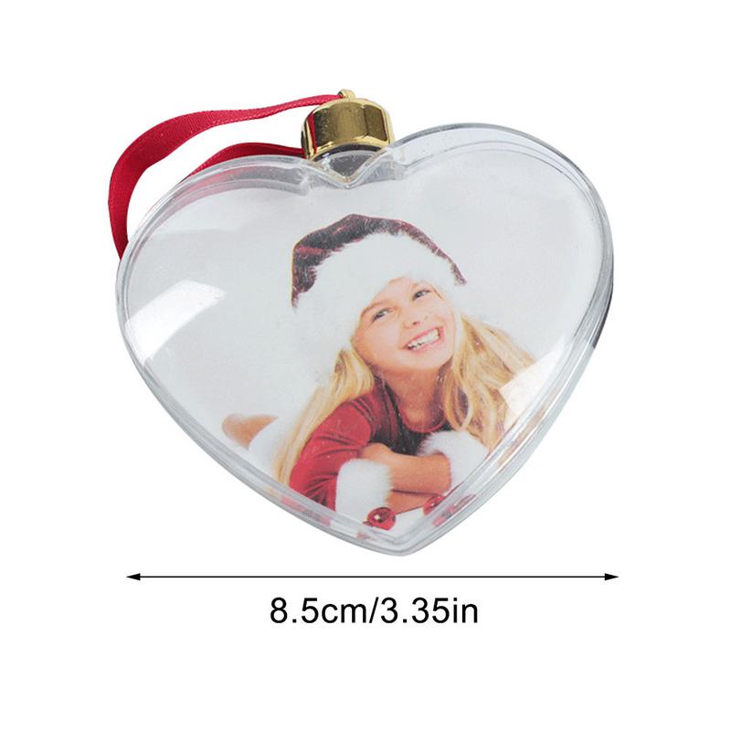 Transparent Christmas Ball Round Five-star Photo Frame Pendant Christmas Tree Hanging Ball Picture Holder Xmas Tree Ornaments
