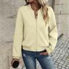 Women Loose Casual Lightweight Long Sleeve Full Zipper Sweatshirts Jackets Coat Outwear