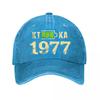 Retro KIKA Text  with Yellow Comfortable Textile Fabric Unisex Hat Suitable for Sports Casual Wea Washed Baseball Cap