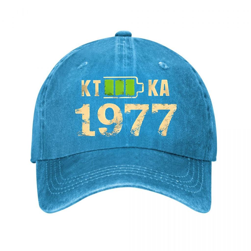 Retro KIKA Text with Yellow Comfortable Textile Fabric Unisex Hat Suitable for Sports Casual Wea Washed Baseball Cap