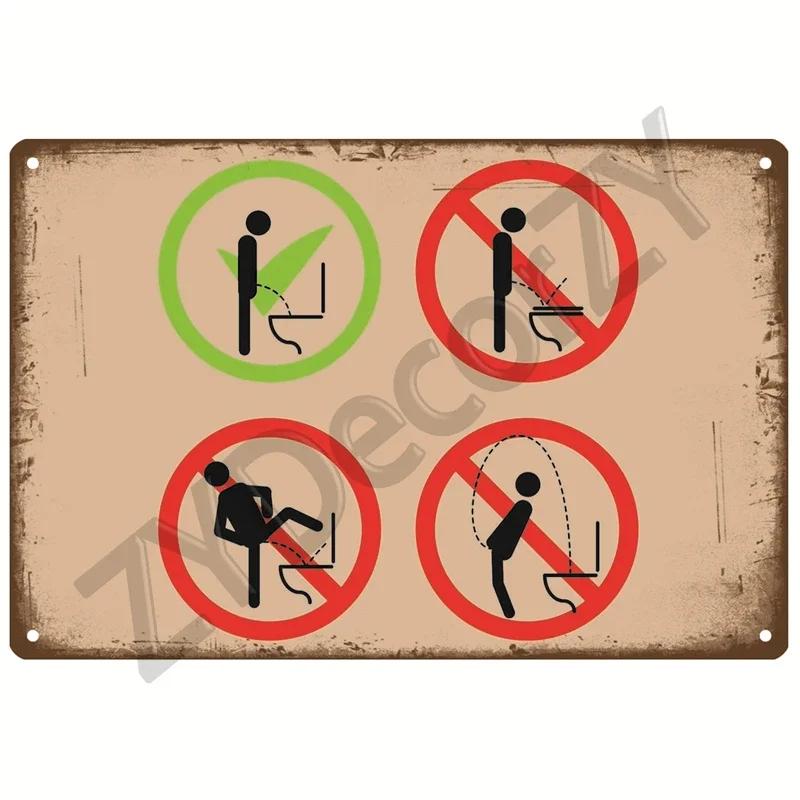 WC Туалет Металлический Знак Плакат Винтажные Настенные Плакаты Жестяная Вывеска Декоративная Настенная Тарелка Кухонная Табличка Металлический Винтажный Декор Аксессуары