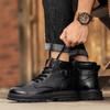 Модная мужская платформа ботильоны осень зима британские челси кожаные ботинки уличные нескользящие теплые повседневные рабочие ботинки боты мужские