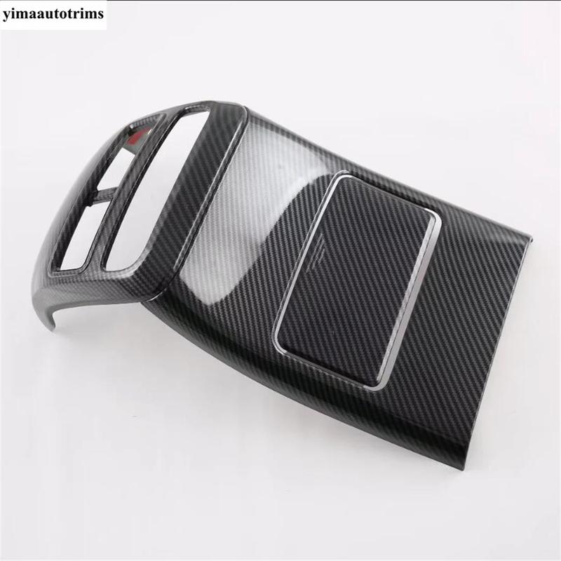 Rear Seat Air AC Conditioning Outlet Vent Anti Kick Frame Cover Trim ABS Carbon Fiber Accessories For BYD Seal EV 2024