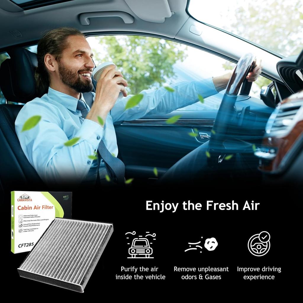 Cabin Air Filter - CP285 CF10285 Air Filters with Activated Carbon - Car Automotive Replacement for Toyota 4Runner, RAV4, Corolla, Camry, Highlander,