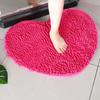 Мягкий коврик для ванной комнаты, однотонный коврик в форме сердца, коврик для двери, противоскользящий впитывающий мягкий коврик для двери в ванную комнату