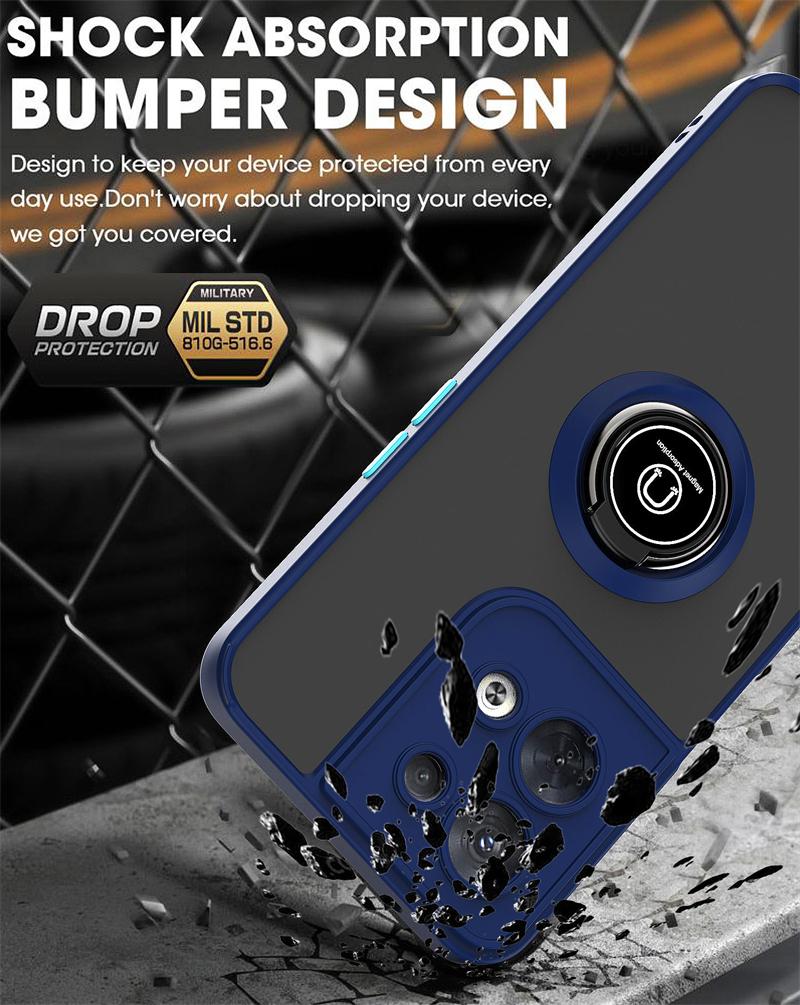 Матовый автомобильный чехол-подставка с магнитным кольцом для телефона OPPO Reno 8 7 6 5 4 Pro REALME 10 9 A54 A74 A9 A53 A58 A17 задняя крышка