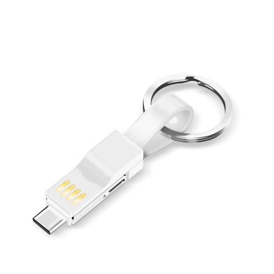 Магнитный брелок 3 в 1, кабель для зарядки данных Micro USB Type-C для iPhone Android