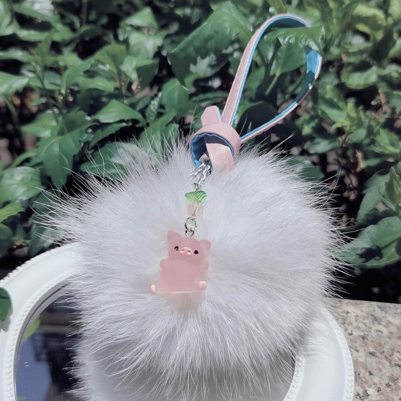 Fish Tail Strawberry Pig Hanging Pendant Sweet Phone Strap Bag Decoration Portable Hanging Lanyard Gift for Girls Women