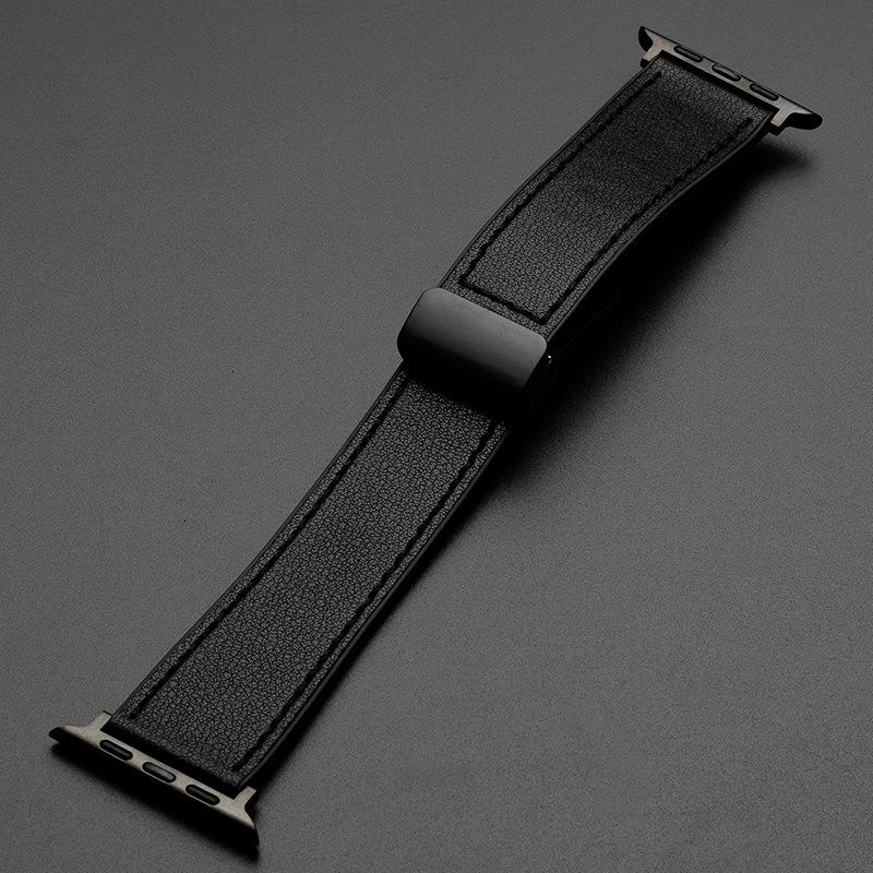 Applicable to Huawei watch strap GT3 pro substitute apple8/9 strap men's and women's magnetic buckle Crazy Horse pattern strap
