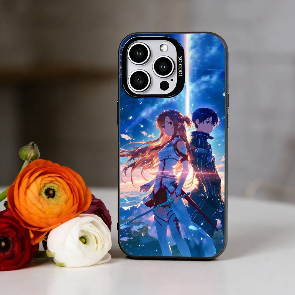 Чехол для телефона Sword Art Online в стиле аниме для iPhone 17,16,15,14,13,12,11 Plus,Pro Max,XS,Красочный серебристый чехол для телефона Funda Cover