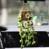 Crochet Plants Vine Hanging Basket Artificial Flowers Handmade Gift for Her Room Home Wall Decor Car Mirror Ornament Accessories