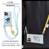 KEYSION Crossbody Strap Phone Case for iPhone 13 14 15 Pro Max Cute Cartoon Long Lanyard Mirror Shockproof Cover for iPhone 15 14 Plus