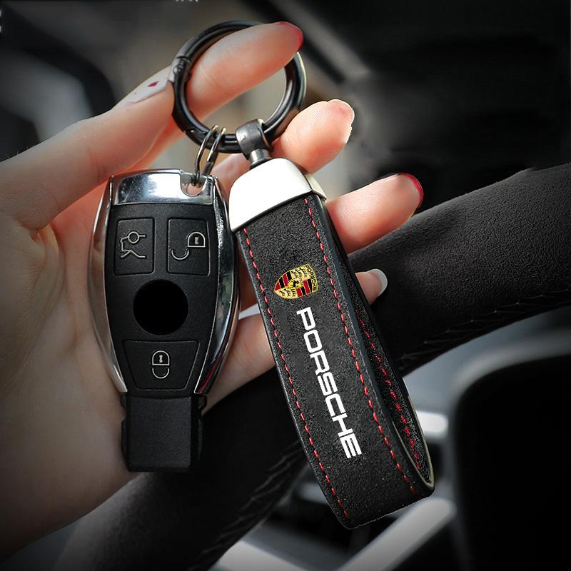 Новый брелок-подвеска из замши для автомобиля, брелок, подарки для Porsche Cayenne Panamera Macan 911 718 Taycan Boxster Cayman 918 Pajun