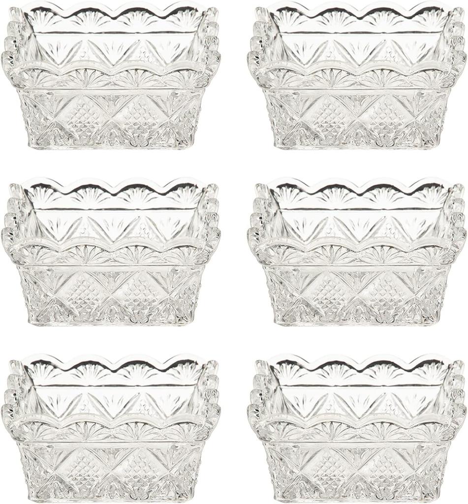 Toyo Sasaki Glass Японский Маленький Квадратный Набор Маленьких Соусниц Маленький Квадратный Глубокий Стеклянный Столовый Сервиз TS44022 Тарелка, Пиала, Пиала, 6, Пиала, Тарелка, Подглядывающий,