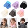 Plus Velvet Kids Gloves Thick Full Finger Gloves Lovely Knitting Mittens Baby Kids