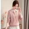 Spring and Autumn New Knitted Sweater Shirt Fake Two Mom Women's Clothes