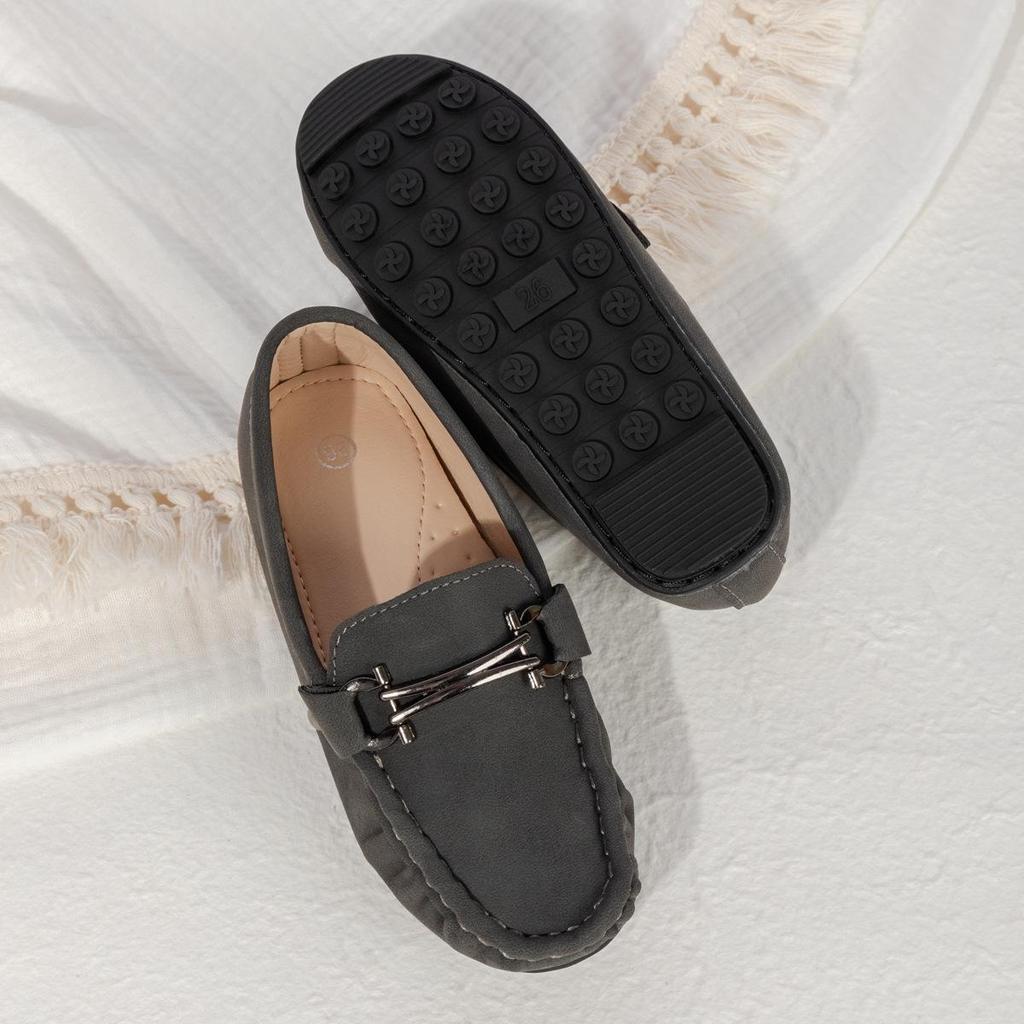 Модные повседневные кожаные туфли для мальчиков в корейском стиле с нескользящей подошвой - мягкая подошва, удобные для осени и зимы