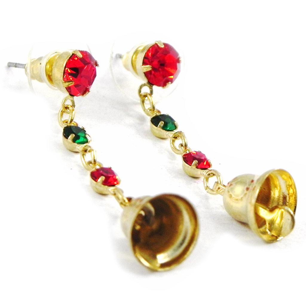 Les Trésors De Lily [I4606] - Designer Earrings 'Merry Christmas' Red Green