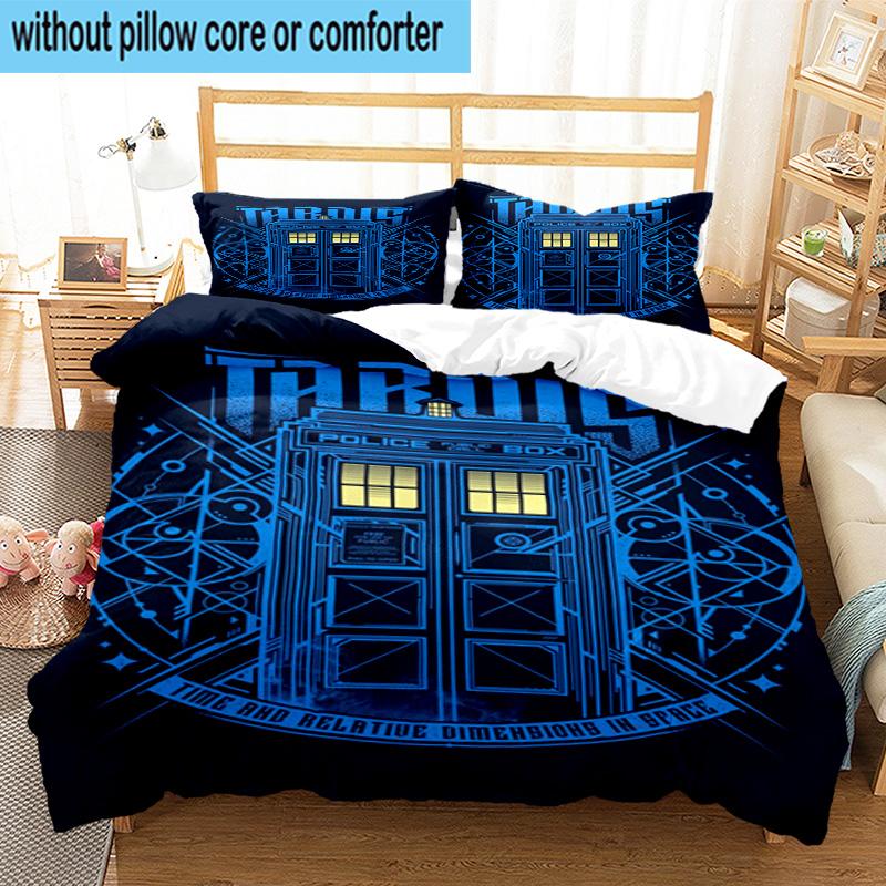 3PCS telephone booth 3pcs Bedding,Including 3PCS Duvet Cover And 2pcs Pillowcases Perfect for Christmas,Ideal for Bedroom, Dormitory