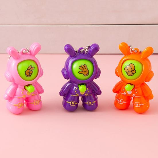 6/30 шт. Кролик-астронавт, игрушка для угадывания пальцем, пресс-игра «Камень, ножницы, бумага», мультяшный брелок с цепочкой из бусин, подарок на вечеринку