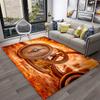 2D Clock Roman Numeral Print Area Rug Soft Non-Slip Floor Carpet Steampunk Time Themed Decor Mat for Living Room Bedroom