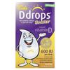 Ddrops Children's, Booster, Organic Liquid Vitamin D3, 600 IU, 2.8 Ml (0.09 Fl Oz)