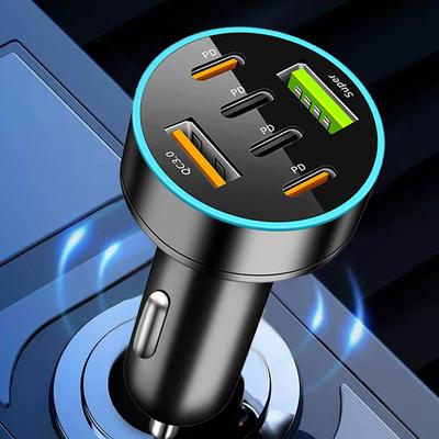 Автомобильное зарядное устройство 250 Вт и 66 Вт с 8/6 портами, USB Type-C PD для быстрой зарядки, адаптер для телефона для грузовых автомобилей, для iPhone, Samsung, Huawei, Xiaomi