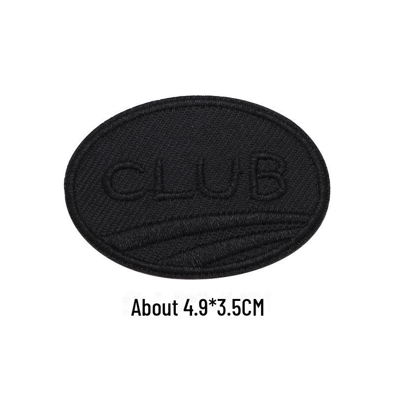 Черная самоклеящаяся вышитая нашивка для самостоятельного ремонта и украшения одежды