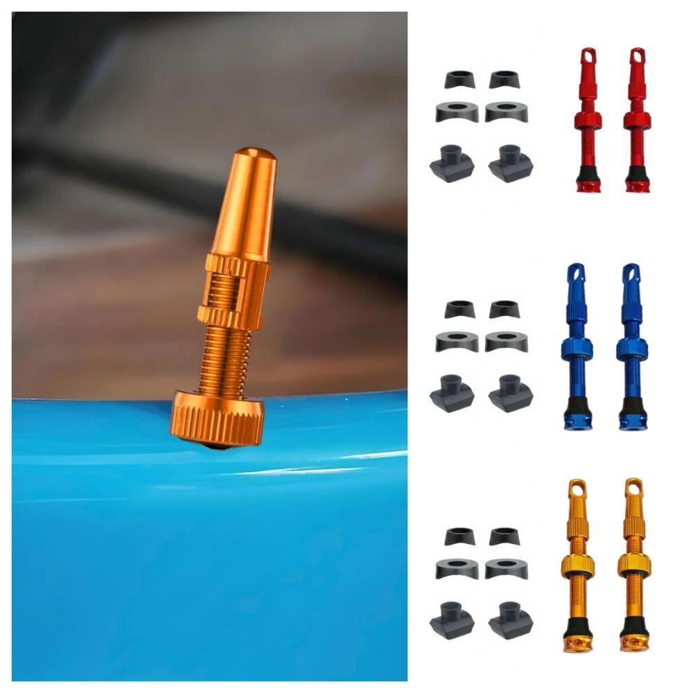 1/8Pcs with Wrench Cap Bicycle Valve Set Aluminum Zinc Zinc Alloy Tubeless Tire Valve  Bicycle Accessories