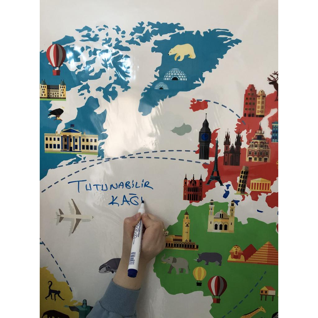Карта путешествий по миру Карта путешествий по миру Blackboard Smart Paper Board 100x150 см + ручка