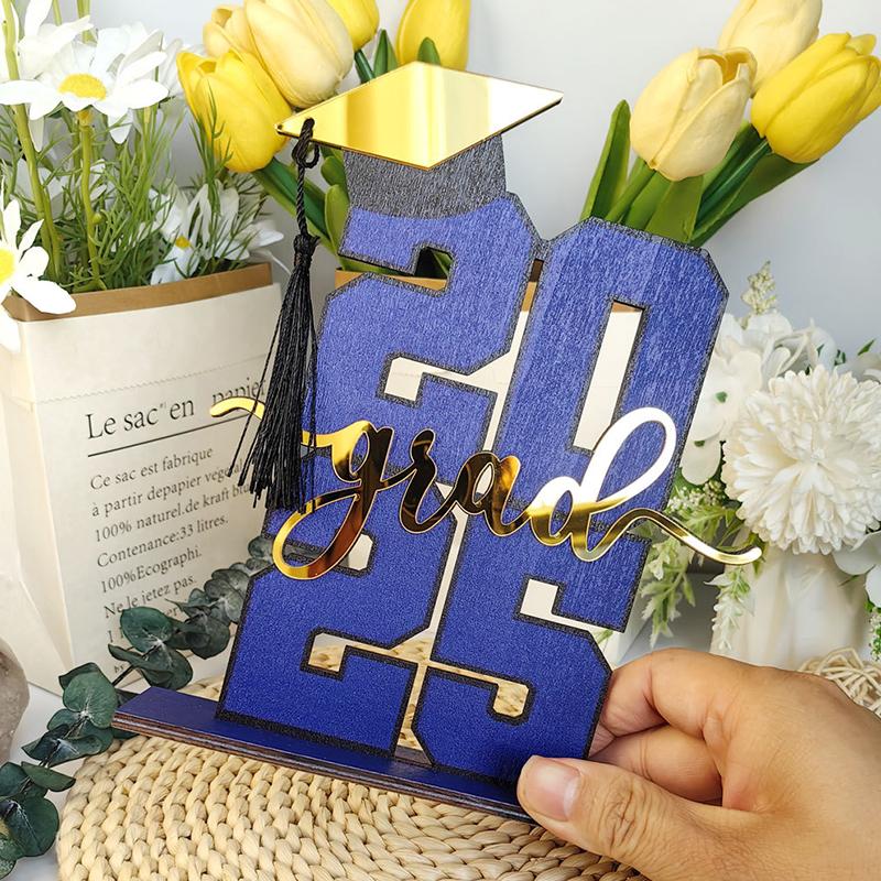 Набор деревянных подставок для выпускного подарка, праздничное украшение, объемный выпускной сезон, новый выпускной сезон 2025 года, разноцветный