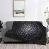 Flower Of Life Sacred Geometry Star Cluster Blanket Fleece Mandala Religious Soft Throw Blankets for Airplane Travel Bedspread
