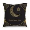 Чехол для подушки «Рамадан», исламский Ид Мубарак, черное золото, наволочка для подушки, домашний декор, декоративная наволочка для дивана, 45 см * 45 см