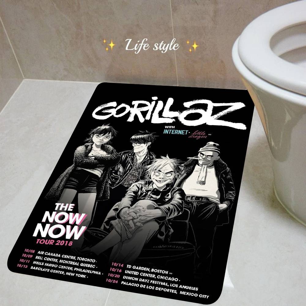 Virtual Anime Rock Band Gorillaz Floor Mat Rectangle Anti-slip Home Soft Badmat Front Door Indoor Outdoor Mat Hotel Decor Mat