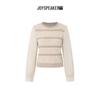 JOY SPEAKER Women's Round Neck Patchwork Knit Sweater