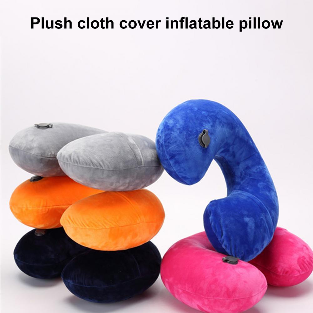 U-shaped Neck Pillow Inflatable Memory Foam Fatigue Relief Travel Pillow Flight Headrest Sleep U-shaped Cushion for Plane