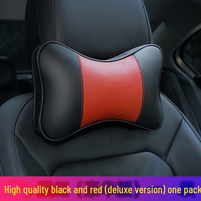 Soft Leather Car Headrest Neck Pillow for Comfortable Sleeping In the Car.